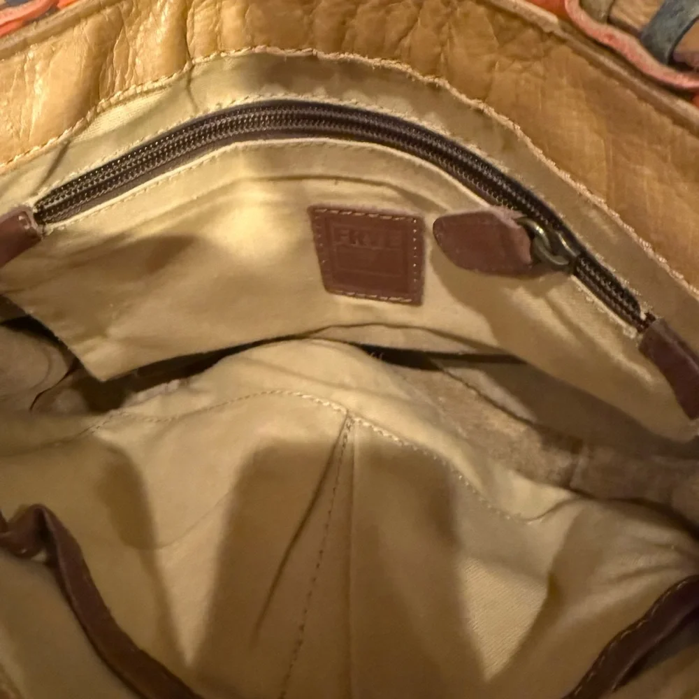 Women’s Frye Woven Leather Crossbody Messenger Multi-Color Western Tassel Bag - Picture 5 of 13